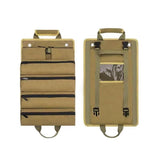 Khaki Roll-Up Tool Organizer Bag - 1200D Oxford Fabric Waterproof Hardware Storage with Detachable V888-ELOSUNG56184-2