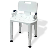 Orthonica Premium Adjustable Shower Chair with Armrests 158kg Capacity SHC-MAS-073-WH