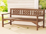 Gardeon Outdoor Garden Bench Wooden Chair 3 Seat Patio Furniture Lounge Natural ODF-BENCH-3SEAT-NTL-AB
