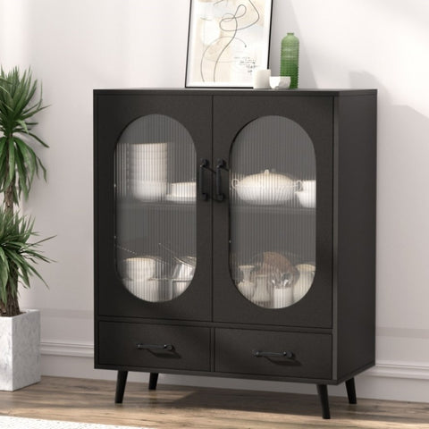 Artiss Buffet Sideboard Double Doors - Black FUR-S-SID-01-BK-AB