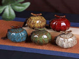 Ceramic Storage Jar with Airtight Lid, Vintage Sealed Canister for Tea Coffee Spices, Yellow, V1237-ZY-924-263