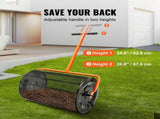 Compost Spreader, 24.4-25.6" Height Adjustable Handle, 24" Wide, Lawn and Garden Peat Moss Roller V952-GTSBJH224INCH29UKV0