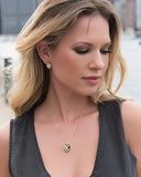 Infinity Love Heart Birthstone Earrings for Women, Crystal Stud Earrings with Healing Stones, V1164-325820