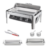 VEVOR Roll Top Chafing Dish Buffet Complete Set, 7.5L Stainless Steel Chafer with Full Size Pan, V952-ZFXFGCL1JTZF5Y4C1V0