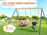 Swing Sets for Backyard, 440lbs Load Capacity Swing Set, with 1 Saucer Swing 1 Belt Swing V952-AXQQTZ2RW000VMH9NV0