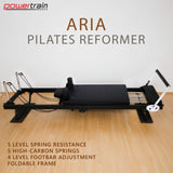 Powertrain Aria Pilates Reformer Machine Steel Foldable Home Gym Equipment Exercise Trainer Bla PLT-CHY-S03-BK