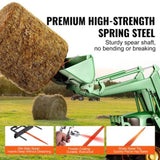 39" Hay Spear, Bale Spears 726kg Loading Capacity, Skid Steer Loader Tractor Bucket Attachment with V952-TZSPS12ZHZ3981A68V0