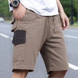 Mens Cargo Cotton Work Shorts 10 Pockets Tradies Utility Pants Workwear Trousers, Khaki, 34 V474-739032
