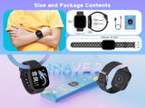 Black Kids Smart Watch Fitness Tracker with Pedometer Heart Rate Monitor and 14 Sport Modes IP68 V888-ELOSUNG40778