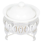 Metallic Tea Warmer with Ceramic Pot Design Safe V1369-AZ3-W-18179