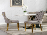 AADEN 6x Velvet Dining Chairs with Golden Metal Legs-Grey V226-SW1501GY-3