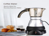 Large Capacity Electric Moka Pot Stovetop Espresso Coffee Maker Coffee Percolator 150ml V1294-YM0901-JY15616-01