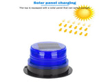 Solar Powered LED Flashing Beacon Light, 12-24V Amber Emergency Magnetic Warning Blue V201-LED0016BU8AUA
