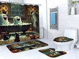 Shower curtain,Halloween Curtain Set Halloween Bathroom Curtain Set Curtain Pumpkin V1369-AZ3-W-17814