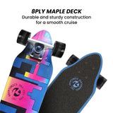 Kryptonics 26-inch Skateboard Mini Cutaway Cruiser Board - 89 IS Fine BS-169637