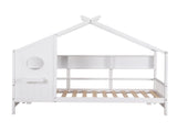 Artiss Kids Single Bed Frame House Bed Solid Wood Montessori Bed for Toddler White WBED-F-DREGO-S-WH-AB