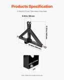 3 Point Hitch Receiver with 2 in Receiver, 3pt Quick Hitch Attachment, 3,000 lbs Capacity, Heavy V952-SJXJSQDKDHBP6MZEX001V0