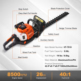 VEVOR 23.2-inch 26CC 2 Cycle Gas Hedge Trimmer, Gas Powered Handheld Hedge Trimmer with Sided V952-RQLLJSCSDZDLJ28IJV0