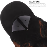 Baseball Cap with Hair Extensions for Women Adjustable Hat with Synthetic Wig Attached - Bob V1366-AZ2-W-25759