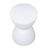 Modern Hourglass Shaped Stool Round End Table Stool for Shoe Changing Home Use 43x30cm White V1294-YM0901-3116240003611