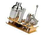 10PCS Home Bartending Kit Stainless Steel with Bamboo Tray Cocktail Mixing Tool Set for DIY Novice V1294-YM0512-3118220298911