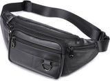 Belt bag - Phone bag - Crossbody - Pouch bag - Leather - Black - 19 x 11 x 3 cm - 6 compartments V1188-NK-BOL-463