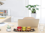 4-Piece HOME Letter Tealight Candle Holder Set with Black Display Tray V1188-MS-731-021