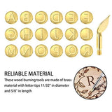 56Pcs Wood Burning Tip Set Letter Wood Burning Tool Including Alphabet Symbol Brass Alphabet V1369-AZ3-W-22297