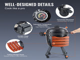 Portable Charcoal Propane Gas Grills with Cover and Cart, Heavy Duty Stainless Steel BBQ V952-TCYXLYC243700Y92IV0