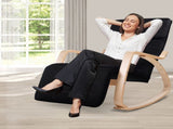 Artiss Rocking Armchair Footrest Nursing Black Afton ARMCHAIR-10-BLACK