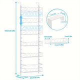 CARLA HOME 6 Tier Adjustable Baskets Over Door Pantry Organiser for Home Kitchen LSB-36119