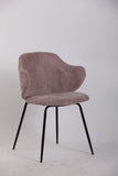 Set of 4 Dining Chairs with Corduroy Cord Fabric in Pink V563-68405_2X