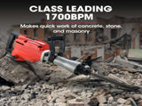 Baumr-AG 2200W Pro-Grade Electric Demolition Jackhammer, with 3 Bonus Chisels, Steel Carry Case V219-BAJHTL03A