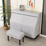 Leather Upright Piano Cover, Piano Full Cover Dustproof Waterproof, Universal Upright Piano Leather V1107-783-39103-WHT2
