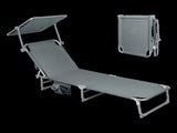 Levede Foldable Lounge Chairs with Canopy Grey OD1065-DG_NZ
