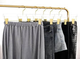 10 Pack Acrylic Pants Hangers, Adjustable Non Slip Clips with Gold Hooks for Closet, Clear Gold V1188-MS-721-008