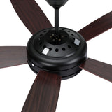 Devanti 52'' Ceiling Fan AC Motor 5 Blades w/Light - Dark Wood CF-B-52-5B-0YY-DW