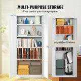 VEVOR Metal Storage Cabinet w/ 3 Keys Adjustable Shelves & Magnetic Door White V952-DXCWJCQBY51808OP2V0