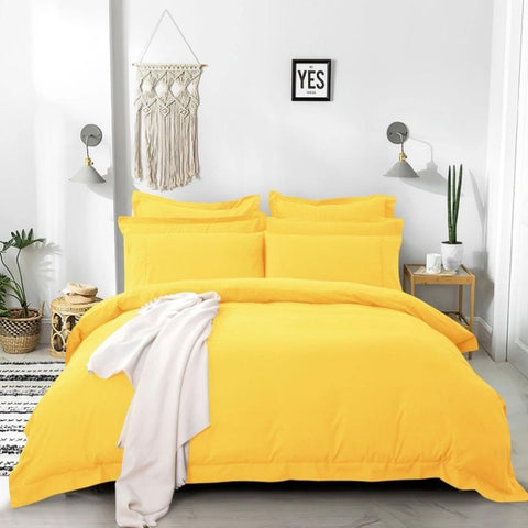 Tailored 1000TC Ultra Soft Double Size Yellow Duvet Quilt Cover Set V493-D-21