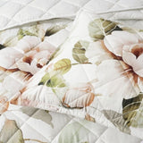Bianca Rosalia White Floral Printed Quilted Polyester Coverlet Set Super King V442-BCA-COVERLETS-ROSALIA-WHITE-SK