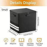 Record Storage Box with Lock,FireproofWater Resistant Record Organizer Storage for 100 Single V1192-AZ-W-5006