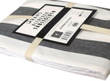 Rans Black Alfresco Stripes Cotton Tablecloth - Choose from 2 sizes 150cm x 300cm V442-RAN-TABLEC-ALFRESCO300CM-BLACK-RE