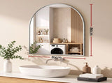 Embellir Arch Wall Mirror, Decorative Silver Mirrors, 86x81cm Bathroom Vanity Mirror, Slim MM-E-WALL-OVAL-SR-8186