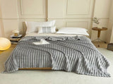 Grey 180 x 200 CM Ultra-Soft Faux Rabbit Fur Plush Sofa Cushion & Bedding Blanket - Luxury V888-ELOSUNG49147