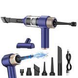 4-in-1 Handheld Car Vacuum Cleaner Portable Cordless Air Duster with LED Light for Car Home Office V1263-JX-7246-1