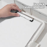 File Plastic Clipboard with Storage, 10" x 13.4" Clear Visible Top Panel Storage Clipboard, Side V1369-AZ3-W-10043