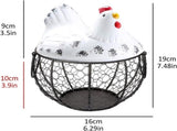 Egg basket, egg holder, egg storage, metal fruit bowl, chicken pattern, ceramic egg storage basket, V1188-MS-313-0447