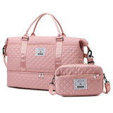 Travel Duffel Bag Small Pouch Travel Accessories Quilted Design Organized - Pink - Size L V1347-127-38933-PNK-L