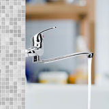 Wall Mounted Kitchen Sink Faucet Hot Cold Water Mixer Tap Double Holes V1294-YM0901-JY18133
