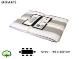 Rans Grey Alfresco Stripes Cotton Tablecloth - Choose from 2 sizes 150cm x 250cm V442-RAN-TABLEC-ALFRESCO250CM-GREY-RE